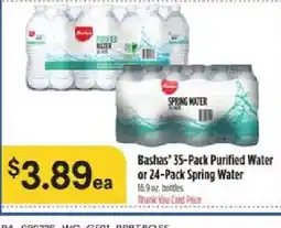 Bashas' Bashas' purified water or spring water offer