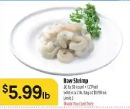 Bashas' Raw Shrimp offer