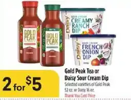 Bashas' Gold Peak Tea or Daisy Sour Cream Dip offer
