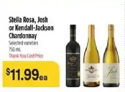 Bashas' Stella Rosa, Josh or Kendall-Jackson Chardonnay offer