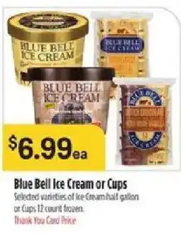 Bashas' Blue Bell Ice Cream or Cups offer