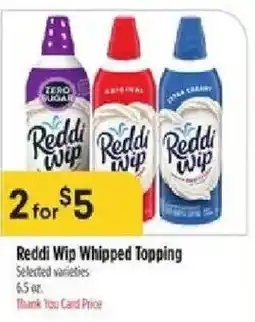 Bashas' Reddi Wip Whipped Topping offer