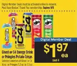 Bashas' Ghost or C4 Energy Drink or Pringles Potato Crisps offer