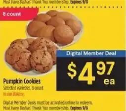 Bashas' Pumpkin Cookies offer