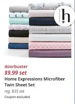 JC Penney Home Expressions Microfiber Twin Sheet Set offer