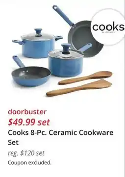 JC Penney Cooks 8-Pc. Ceramic Cookware Set offer