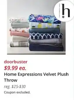 JC Penney Home Expressions Velvet Plush Throw offer