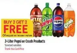 Bashas' 2-Liter Pepsi or Crush Products offer