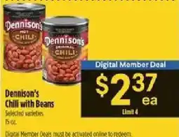 Bashas' Dennison's Chili with Beans offer