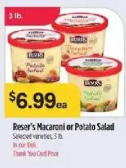 Bashas' Reser's Macaroni or Potato Salad offer