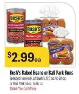 Bashas' Bush's Baked Beans or Ball Park Buns offer