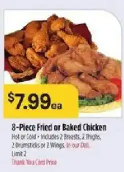 Bashas' 8-Piece Fried or Baked Chicken offer