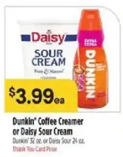 Bashas' Dunkin' Coffee Creamer or Daisy Sour Cream offer