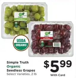 Smith's Simple Truth Organic Seedless Grapes offer