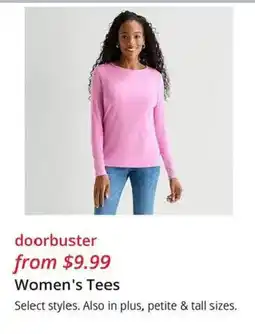 JC Penney Women's Tees offer