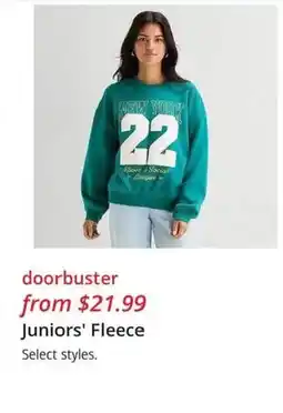 JC Penney Juniors' Fleece offer