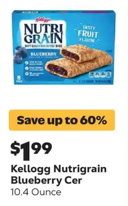 Grocery Outlet Kellogg Nutrigrain Blueberry Cer offer