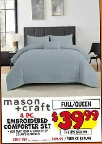 Mason + Craft embroidered comforter set
