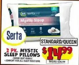 Ollie's Serta mystic sleep pillows offer