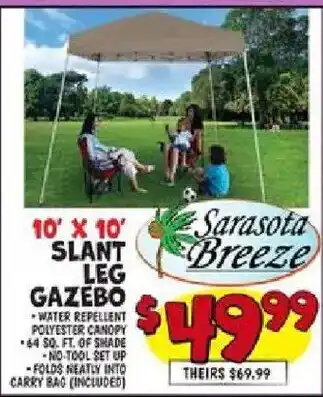 Sarasota Breeze 10' x 10' Slant Leg Gazebo