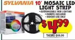 Ollie's Sylvania 10' mosaic led light strip offer