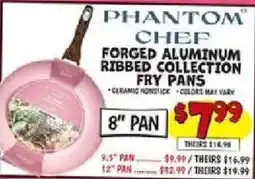 Ollie's Phantom Chef forged aluminum ribbed collection fry pans offer