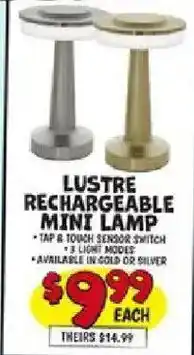 Lustre rechargeable mini lamp