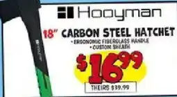 Ollie's Hooymann 18" carbon steel hatchet offer