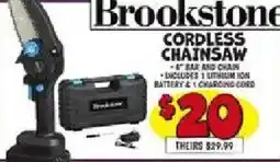 Ollie's Brookstone cordless chainsaw offer