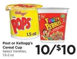 Food 4 Less Post or Kellogg's Cereal Cup offer