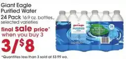 Giant Eagle Giant Eagle purified water offer