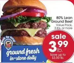 Giant Eagle 80% Lean Ground Beef Value Pack offer