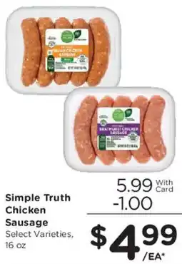 Smith's Simple Truth Chicken Sausage offer