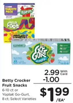 Smith's Betty Crocker Fruit Snacks offer