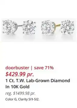 JC Penney 1 Ct. T.W. Lab-Grown Diamond In 10K Gold offer