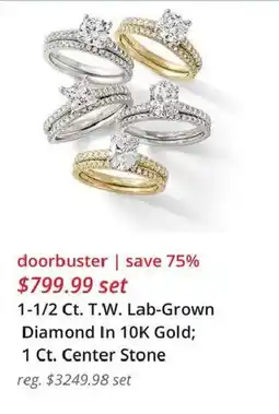 JC Penney 1-1/2 Ct. T.W. Lab-Grown Diamond In 10K Gold offer