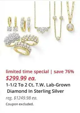 JC Penney T.W. Lab-Grown Diamond In Sterling Silver offer
