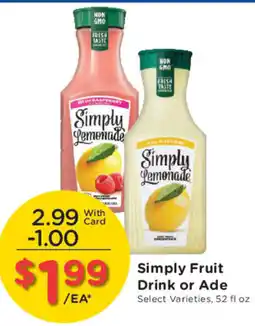 Smith's Simply Fruit Drink or Ade offer