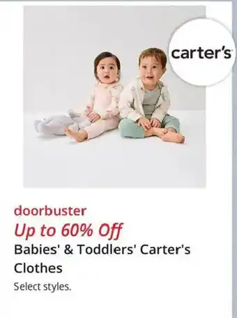 JC Penney Babies' & Toddlers' Carter's Clothes offer