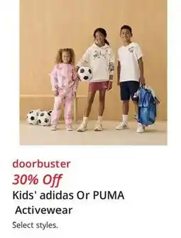 JC Penney Kids' adidas Or PUMA Activewear offer