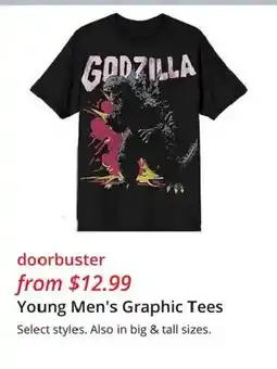JC Penney Godzilla Young Men's Graphic Tees offer