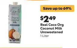 Grocery Outlet Real Coco Org Coconut Milk Unsweetened offer