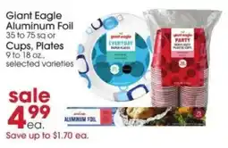 Giant Eagle Giant Eagle aluminum foil cups plates offer