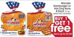 Giant Eagle Wonder Hamburger or Hot Dog Buns offer