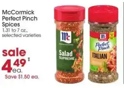 Giant Eagle McCormick Perfect Pinch Spices offer