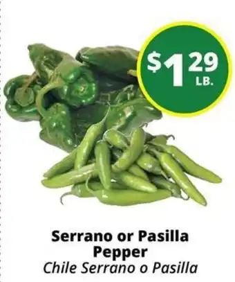 Serrano or Pasilla Pepper