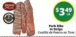 Rancho Markets Prime Meats Pork Ribs in Strips offer
