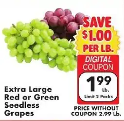 Fairplay Extra Large Red or Green Seedless Grapes offer
