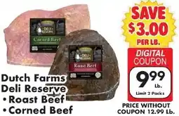 Fairplay Dutch Farms Deli Reserve Roast Beef Corned Beef offer