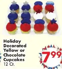 Fairplay Holiday Decorated Yellow or Chocolate Cupcakes offer